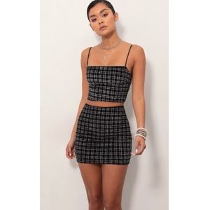 Gloria Velvet Edge Set In Black Shimmer